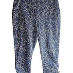 Activewear Joggers, Capri pants, stretch pants. Size XL. Blue Floral. Photo 0