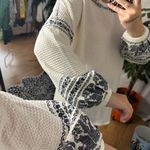 Sundance  Lila Embroidered Waffle Knit Pullover Sweater White Size XL Photo 5
