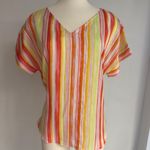 Colorful Stripes Blouse NWOT Multiple Size M Photo 4