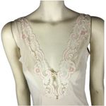 Vintage 1950's AVIAN long nightgown cream with pink lace size medium Photo 3