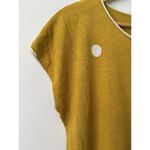 Two Danes Mustard Yellow Linen Blend Short Sleeve Polka Dot Top Women’s Small Photo 4