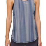 Lululemon Women 6 Sculpt Tank Brushed Spray Dye White Code Blue Mesh Back Long Photo 0