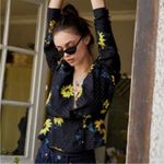 The Kooples Dark Sunflower Silk-Blend Blouse Top Size 1 / Small NEW Photo 7