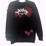 Pinko pullover crewneck sweater sweatshirt burning love Elvis grunge rock rose S Black Photo 0