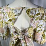 Who What Wear  Floral Print Midi Dress Womens Medium Linen Rayon Blend Cottage‎ Photo 9