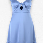 ASTR  the Label Baby Blue Ruffle Coquette Marla Babydoll Mini Dress Size Medium Photo 0