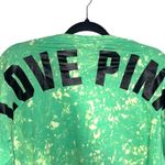 PINK - Victoria's Secret PINK Victoria’s Secret Tee Neon Green Yellow Tie Dye Crop V-neck Photo 6