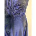 Vintage Navy Blue ? Taffeta 50s 60s Dress Handmade Ruched Bodice Size XS Photo 9