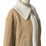 CAbi McQueen Jacket Faux Shearling Trim Soft Knit 3908 Tan Women’s Size Medium Photo 5