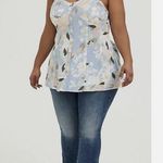 Torrid Floral Stretch Woven Fit & Flare Light Blue Cami Tank Top Size 00/10 Photo 1