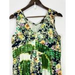 Chaudhry K Dress L Green Floral Tie Dye Cotton Boho Earthy Indie Hippie Maxi Size L Photo 1