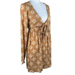 Volcom NWT Star Dreamer Floral Boho Bronze Mini Dress Size XS Photo 2