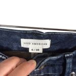 Good American Women’s Good Legs Raw Hem Slim Jeans Dark Wash Size 28 Photo 4