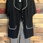 J.S.J. Petites Black And White Stripe Romper Size 7/8‎ Photo 0