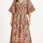 Nurture Dress Womens Medium Multicolor Bohemian VNeck Paisley Festival Hippie Green Photo 0
