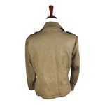 Sebby Faux Leather Moto Jacket XL Taupe Tan w/ Stretch Knit Sides Photo 2