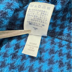 Lands’ End Women’s Blue & Black Houndstooth Fleece Quarter Zip Pullover S (6–8) Photo 8