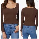 Madewell Square-Neck Long-Sleeve Crop Tee Size Medium Photo 1