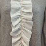 Vineyard Vines  Gray and White Ruffle Detail Sweater Photo 2