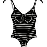 Flynn Skye Brianna Bodysuit Womens XS-S Black Striped Ribbed Stretch Revolve New Photo 5