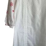 Taaga Top Women L White Red Crew Neck 3/4 Sleeve Artsy Print Lightweight Size L Photo 5