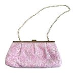 Lilly Pulitzer  Embroidered‎ Floral Shoulder Bag Clutch Pink White Purse Preppy Photo 0