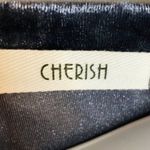 Cherish  Front Knot Sweatshirt Crushed Velvet Top Ice Blue S Photo 6