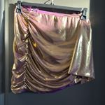 Gold and Purple Asymmetrical Bubble Mini Skirt Sets Photo 2