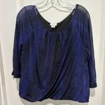 Jaclyn Smith Collection Bubble Hem Blouse, Sz L Photo 0