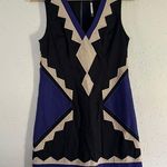 NWT Plenty by Tracy Reese Black and Blue Geometric Mini Dress Formal Party 2 Y2K Photo 0