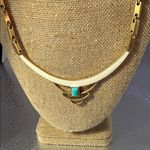 Stella and Dot Vintage Chic Gold Necklace with Turquoise Detail Photo 5