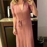 ADAM LIPPES COLLECTIVE Pink Knit Collared Neckline Tie Waist Dress Size Large Photo 8