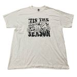 Gildan Tis The Season Fall Womens White Graphic Tshirt Photo 0