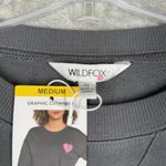 Wildfox  Shirt Womens Medium Gray Pink Crewneck Sweatshirt I Wish it Was Saturday Photo 5