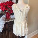 Rue 21 Romantic Lace Top Semisheer Peplum Womens Medium Nylon Photo 5