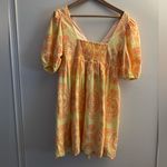 Lilly Pulitzer  2 Sarafina Eyelet Yellow and Orange Patterned Babydoll Dress Photo 7