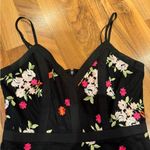 Lulus black mini embroidered sheer overlay dress floral small‎ EUC wedding Pink Photo 4