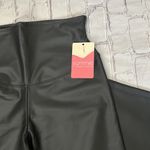 Yummie by Heather Thomson Matte Black Faux Leather Bootcut Shaping Pants Medium Photo 3