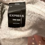 EXPRESS Striped Gray & White Blanket Scarf with Fringe Photo 6