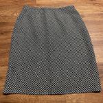 Ann Taylor Black White Patterned 100% Silk Pencil Skirt Womens Size 4 Career Photo 0