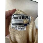 Vintage 90s Pioneer Wear Cream Metallic Gold Horse Applique Crewneck Sweater Size M Photo 3