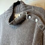 Cynthia Rowley  Gray Chenille Button Shoulder Funnel Neck Sweater Womens Size S # Photo 5