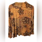 Chico's Vtg 80s  Cardigan Womens 1 US M Gold Black Open Shawl Made in USA Reptile Photo 1