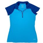 Cutter and Buck Annika Quarter Zip Golf Polo Top Blue UPF 50 Women's Size Small Photo 0
