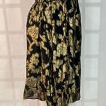 Hale Bob viola black gold metallic jacquard floral blouse size small Photo 6