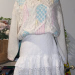 ZARA 90s vintage girly whimsical white lace tiered eyelet mini skirt w/ ruffles Photo 0