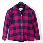 Orvis Fleece Lined Flannel Shirt Jacket Womens Medium Red Black Check Casual Photo 1