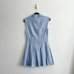 Reformation  | Arella 100% Linen Collared Mini Dress in Mineral Blue Photo 7