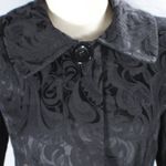 Sag Harbor Vintage 1990s Y2K Filigree Tapestry Like Black Blazer Jacket 8P Photo 3