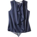 3.1 Phillip Lim  Blue Sleeveless Ruffle Front Blouse Top M Photo 4